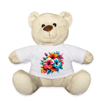 Hibiscus Flowers - Teddy Bear - white - Front