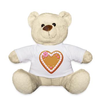 Gingerbread Heart: Sweet Tradition and Love Combined - Teddy Bear - white - Front