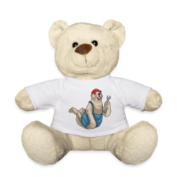 Seal Mechanic Wrench Workshop - Teddy Bear - white - Front