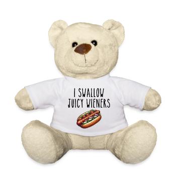 Ich schlucke saftige Wiener | Witzig, Sarkastisch, Lustig - Teddy - Weiß - Vorne