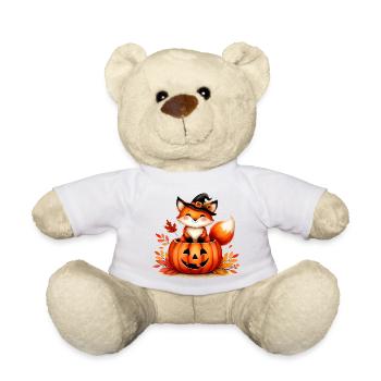 Halloween-Fuchs im Kürbis:Süßer Gruselspaß - Teddy - Weiß - Vorne