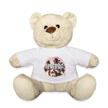 Florida USA Miami America Summer Palm Trees Beach - Teddy Bear - white - Front