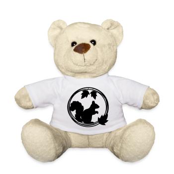 Silhouette d’écureuil en couronne de feuilles - Nounours - blanc - Devant