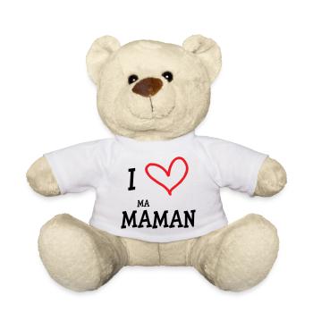 J'aime ma maman - Fête des Mères - Nounours - blanc - Devant