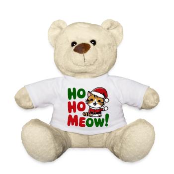 Festliche Katze im Nikolausmütze Design - Teddy - Weiß - Vorne