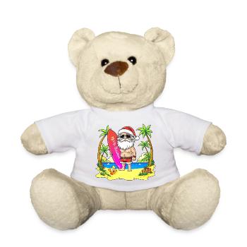 Santa Claus Surfer - 🎅 2 - Teddy Bear - white - Front