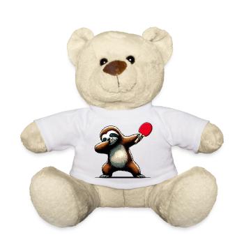 Dabbing Faultier Tischtennisschläger Ping Pong - Teddy - Weiß - Vorne