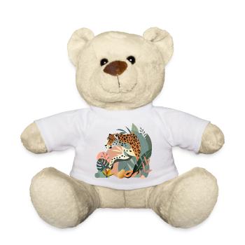 Jaguar im Dschungel-Elegante Wildtier-Illustration - Teddy - Weiß - Vorne