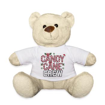Festliche Zuckerstangen-Crew Weihnachten - Teddy - Weiß - Vorne