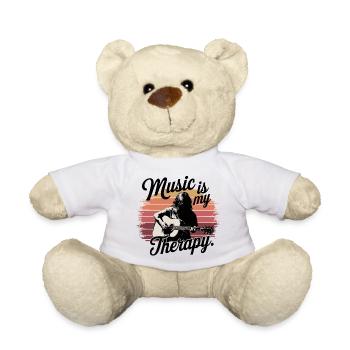 Music is My Therapy Notenschlüssel Musikfans und - Teddy - Weiß - Vorne