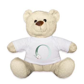O Monogram, Floral, Customizable - Teddy Bear - white - Front
