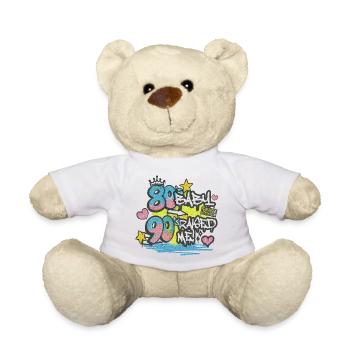 Bébé des années 80 Raised Me des années 90 - Motif graffiti - Nounours - blanc - Devant