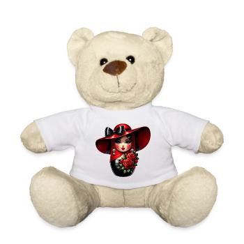 Russian Girl! Matryoshka Russian for Russians - Teddy Bear - white - Front