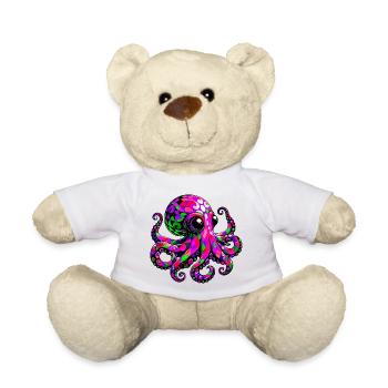 Octopus - Teddy Bear - white - Front