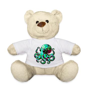 Octopus - Teddy Bear - white - Front
