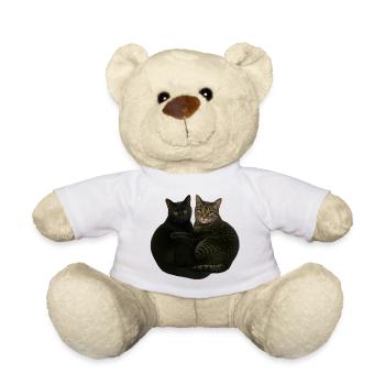 Two cats cuddling - Teddy Bear - white - Front