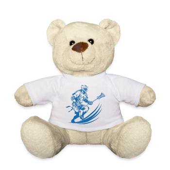Lacrosse Player Graphics - Teddy Bear - white - Front