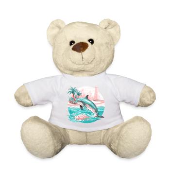 Delfin Sommer Sonne Strand Meer Palmen Urlaub - Teddy - Weiß - Vorne