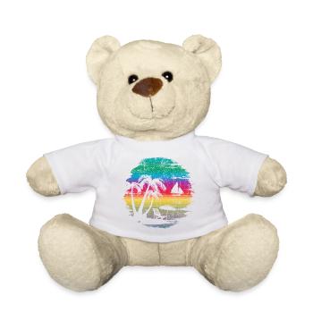 Conception de silhouette de coucher de soleil tropical - Nounours - blanc - Devant