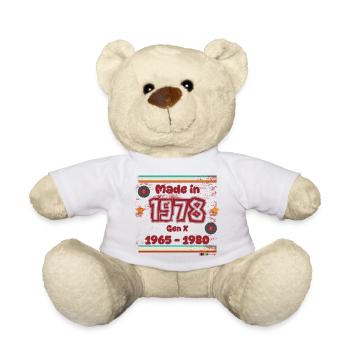 70s Generation Retro Design - Teddy Bear - white - Front