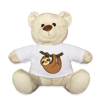 Faultier am Ast Entspannter Moment - Teddy - Weiß - Vorne