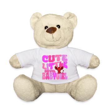 Babygirl - Cute Little Babygirl Devil - Teddy Bear - white - Front