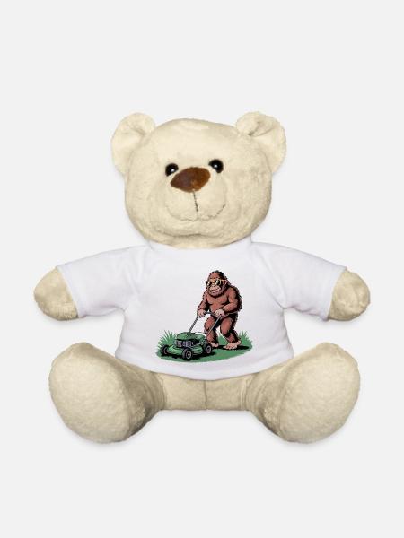 Chill Bigfoot Mowing Lawn with Sunglasses - Teddybjørn - hvid