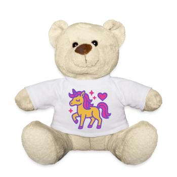 Licorne pastel enchantée avec des cœurs et des étoiles - Nounours - blanc - Devant