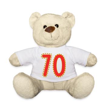 70. 70 ANS. 70e ANNIVERSAIRE. ANNIVERSAIRE 70 ANS. - Nounours - blanc - Devant