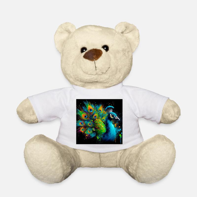 peacock - Teddy Bear - white