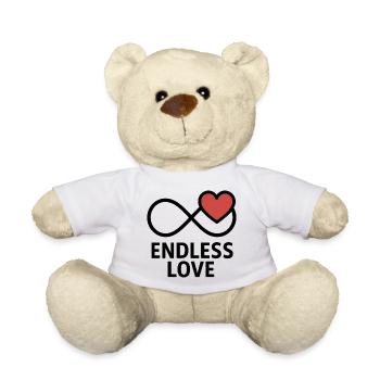 Unendliche Liebe Herz Motivation - Teddy - Weiß - Vorne