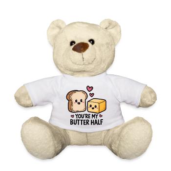Toast kawaii et citation au beurre - Nounours - blanc - Devant