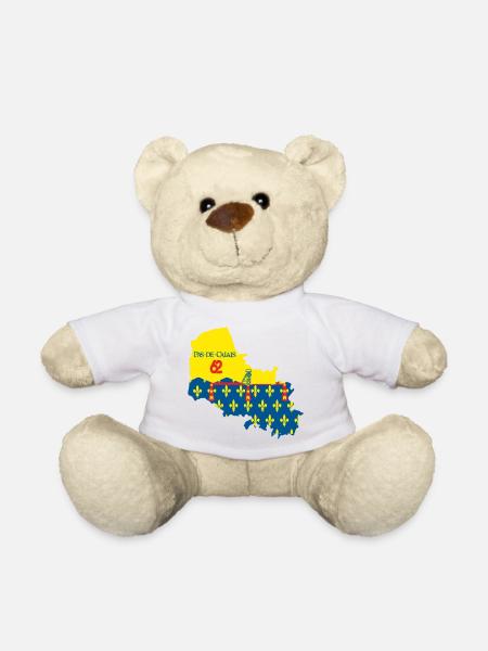 Carte stylisée du Pas-de-Calais avec ses symboles - Nounours - blanc