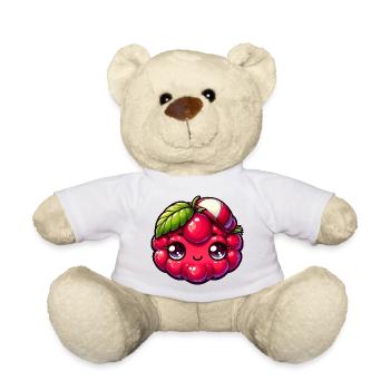 Kawaii Raspberry with Stunning Eyes - Teddy Bear - white - Front