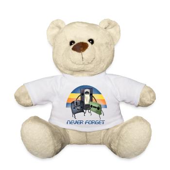 Vergessen Sie nie Retro 90er Jahre Kassette VHS Diskette - Teddy - Weiß - Vorne