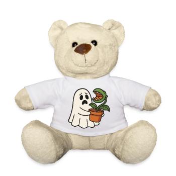 Cute ghost with carnivorous plant - Teddy Bear - white - Front