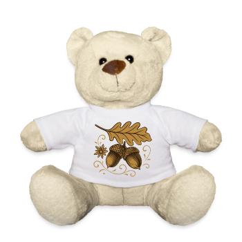 Eicheln mit Blatt – Herbst Design - Teddy - Weiß - Vorne