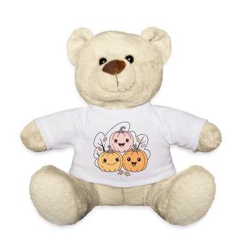 Funny Kawaii Pumpkins Autumn - Teddy Bear - white - Front