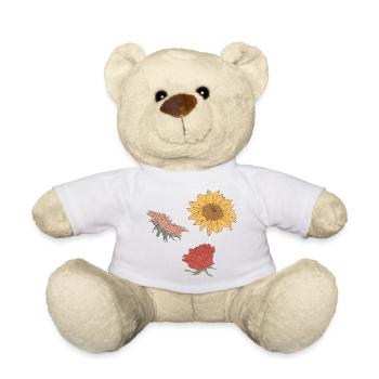 Flowers - Teddy Bear - white - Front