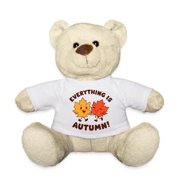 Everything is autumn. Happy autumn harvest, children - Teddy Bear - white - Front