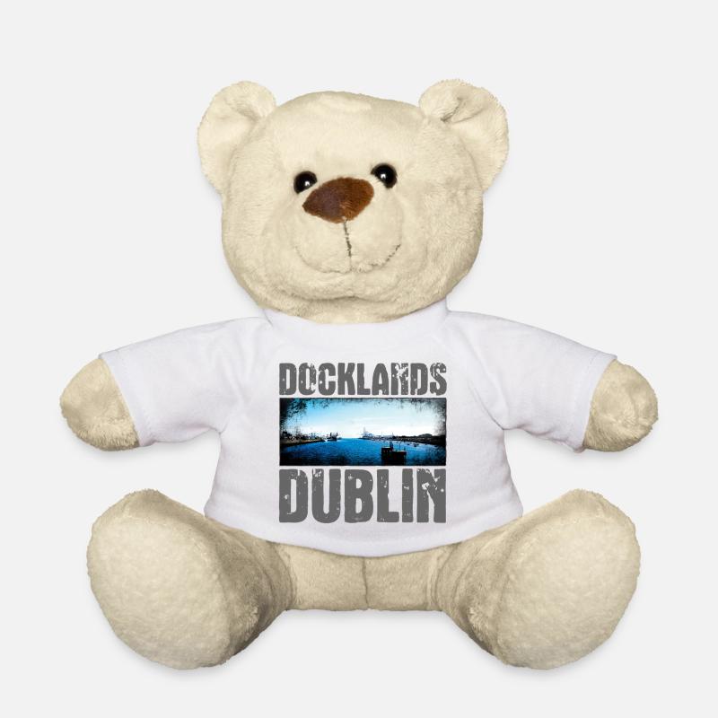 Docklands Dublin Water View - Teddy Bear - white