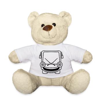 Kleiner Bus – Comic Travel & Road Vibes - Teddy - Weiß - Vorne