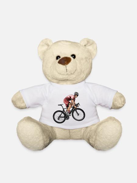 Dynamischer Radrennfahrer im Wettkampf - Teddy - Weiß
