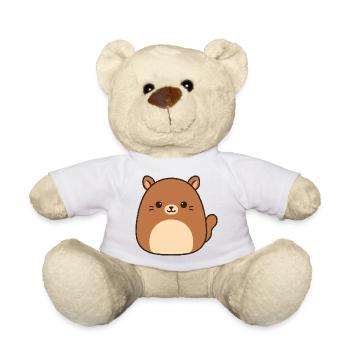 Cute Cat with Cuddly Eyes - Teddy Bear - white - Front