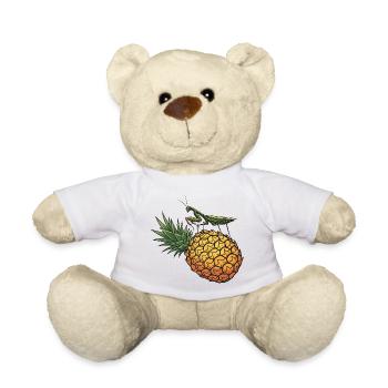 Ananas avec illustration de sauterelle - Nounours - blanc - Devant