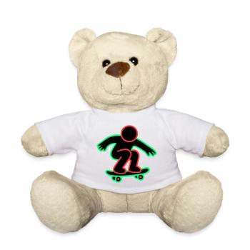 Neon Skateboarder Linienkunst - Teddy - Weiß - Vorne