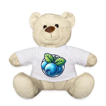 Helle Heidelbeeren und Blätter - Teddy - Weiß - Vorne
