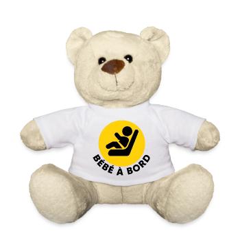 Silhouette Siege Enfant Securite Auto Jaune - Nounours - blanc - Devant