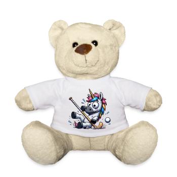 Lustiges Einhorn Beim Golfen Mit Splash Moment - Teddy - Weiß - Vorne