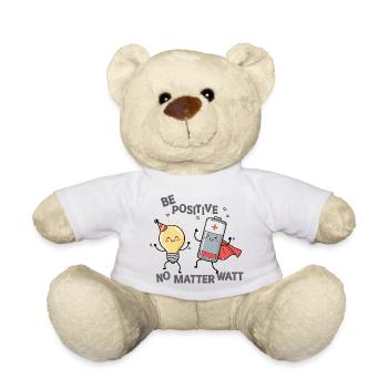 Be Positive No Matter Watt - Teddy Bear - white - Front